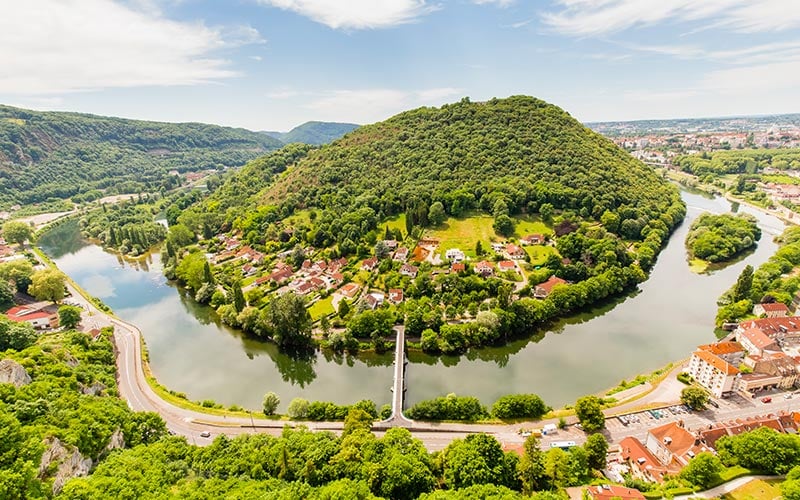 Le Doubs vu depuis la citadelle Vauban de Besançon