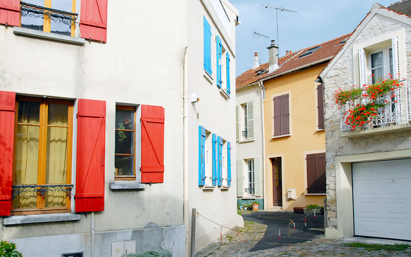 Ruelle colorée du centre ville de Champigny-sur-Marne