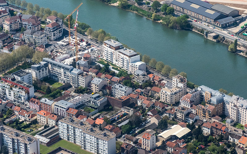 Vue aérienne de Charenton-le-Pont 