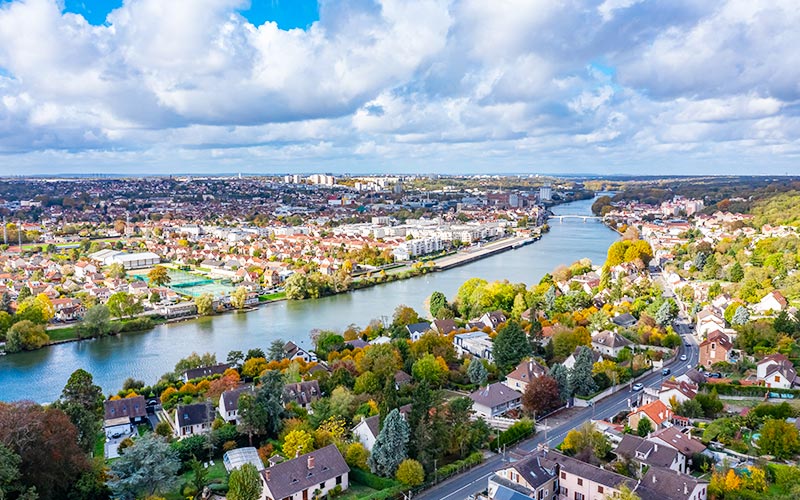 Vue aérienne de Corbeil-Essonnes