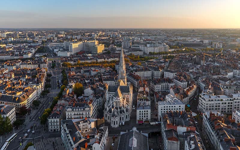 Vue aérienne de Nantes