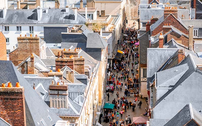 Rues piétonnes du centre-ville de Rouen