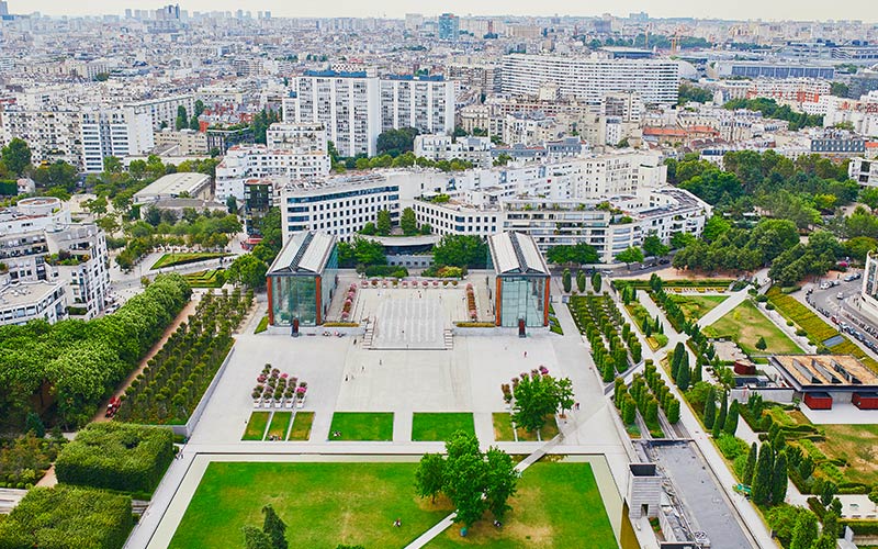 Vue aérienne du 15e