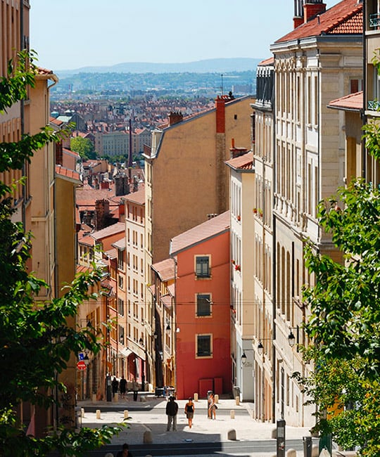 Les pentes de la Croix Rousse à Lyon Les pentes de la Croix Rousse à Lyon