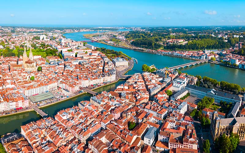 Vue aérienne de Bayonne