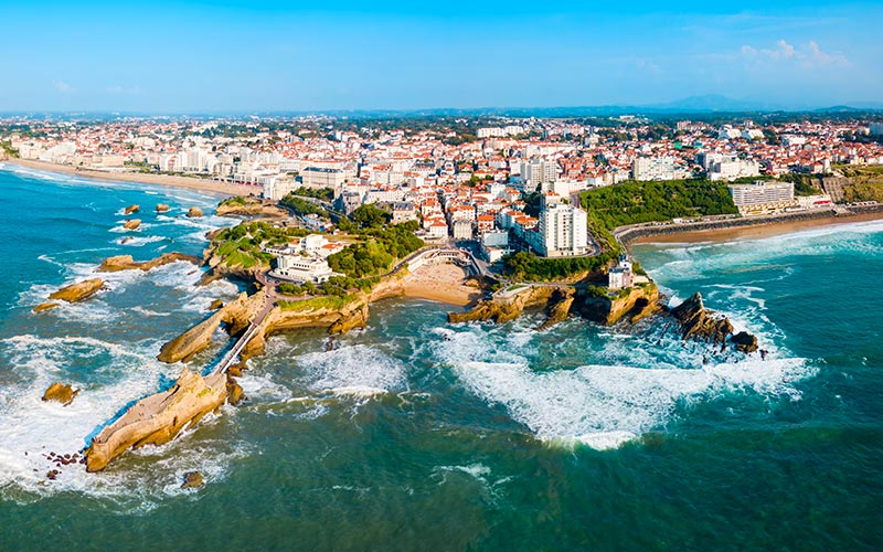 Vue aérienne de Biarritz