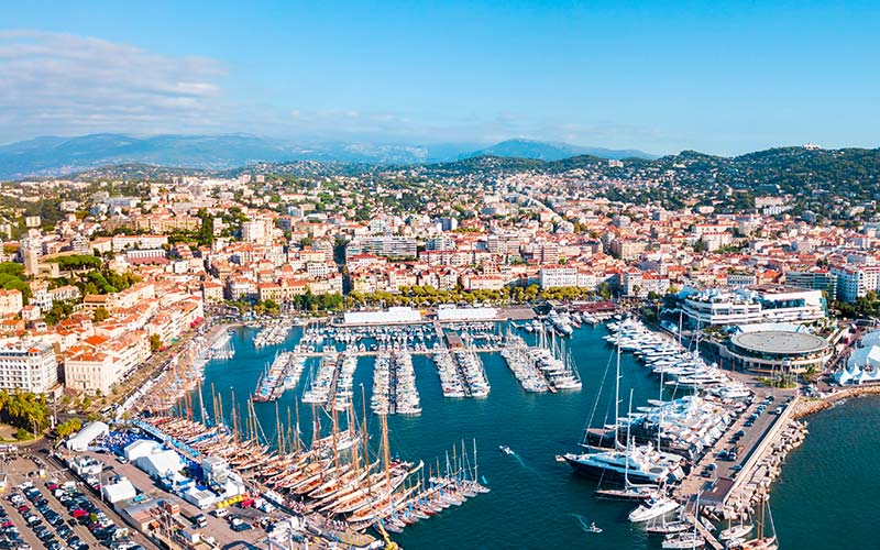 Vue aérienne de Cannes