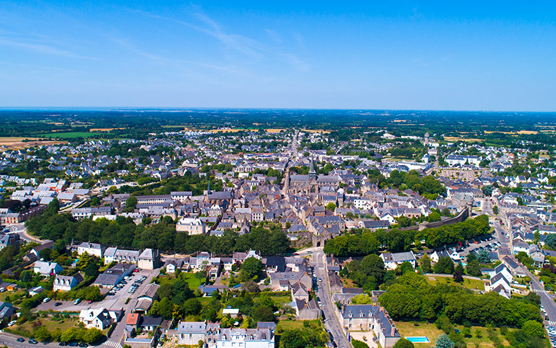 Vue aérienne Guérande ville fortifiée