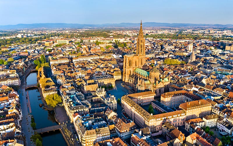 Vue aérienne de Strasbourg